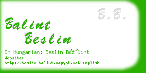 balint beslin business card